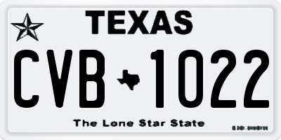 TX license plate CVB1022