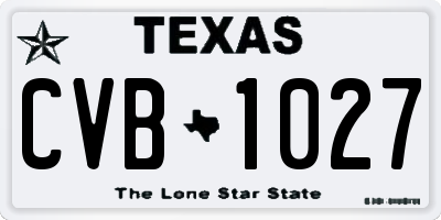 TX license plate CVB1027