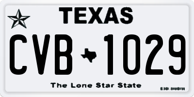 TX license plate CVB1029