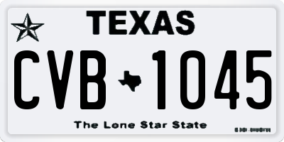 TX license plate CVB1045