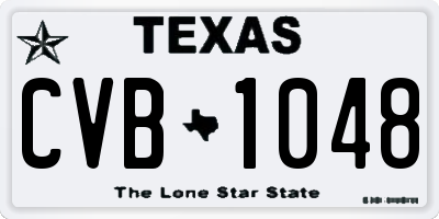 TX license plate CVB1048