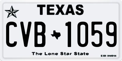 TX license plate CVB1059