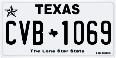 TX license plate CVB1069