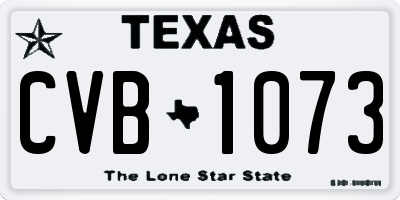 TX license plate CVB1073