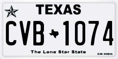 TX license plate CVB1074