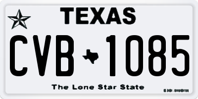 TX license plate CVB1085