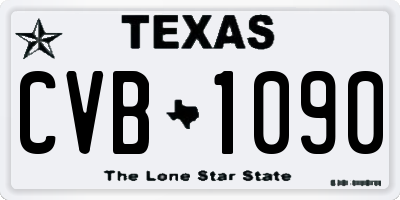 TX license plate CVB1090