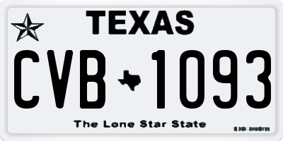 TX license plate CVB1093