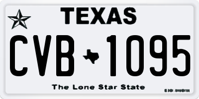 TX license plate CVB1095