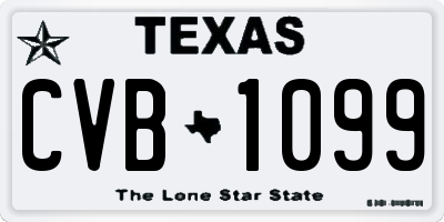 TX license plate CVB1099