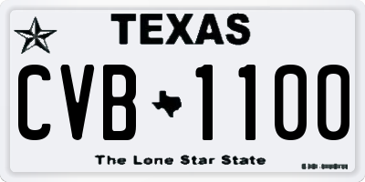 TX license plate CVB1100