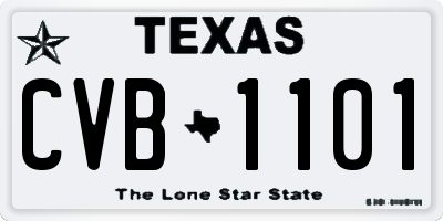 TX license plate CVB1101