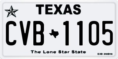 TX license plate CVB1105