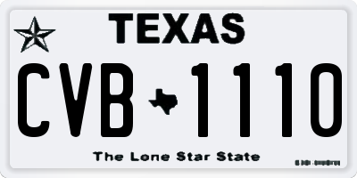 TX license plate CVB1110