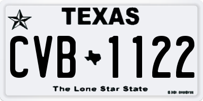 TX license plate CVB1122