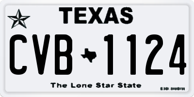 TX license plate CVB1124