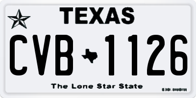 TX license plate CVB1126