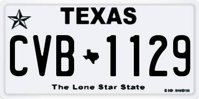 TX license plate CVB1129