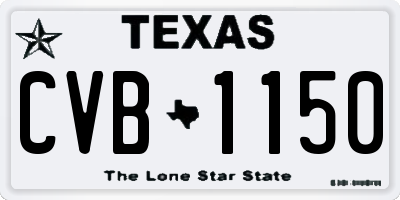 TX license plate CVB1150