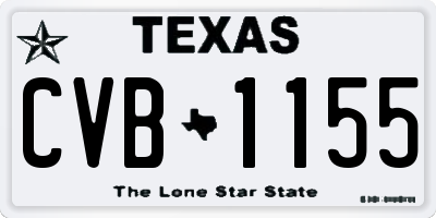 TX license plate CVB1155