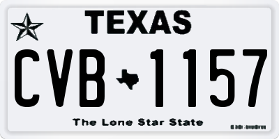 TX license plate CVB1157