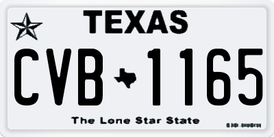 TX license plate CVB1165