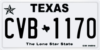TX license plate CVB1170