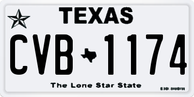 TX license plate CVB1174
