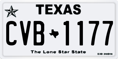 TX license plate CVB1177