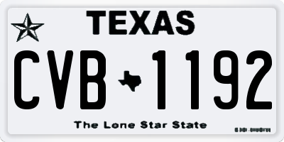 TX license plate CVB1192