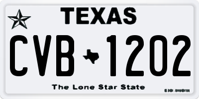TX license plate CVB1202