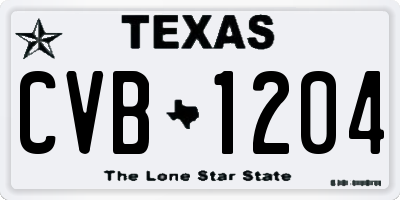 TX license plate CVB1204