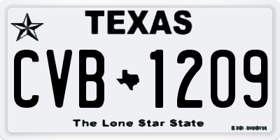 TX license plate CVB1209