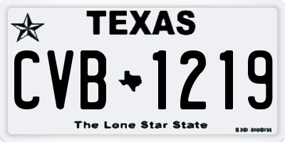 TX license plate CVB1219