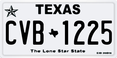 TX license plate CVB1225