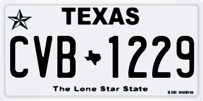 TX license plate CVB1229