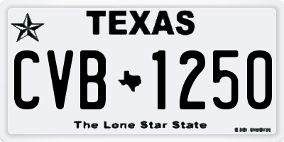 TX license plate CVB1250