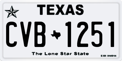 TX license plate CVB1251