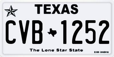TX license plate CVB1252