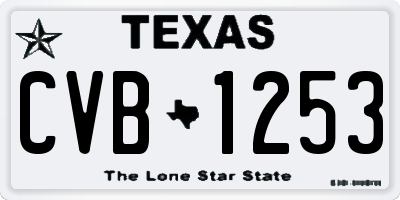 TX license plate CVB1253