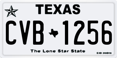 TX license plate CVB1256