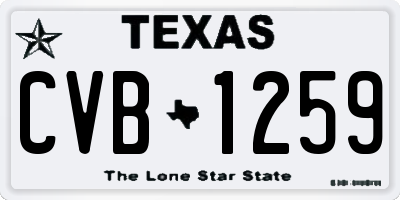 TX license plate CVB1259