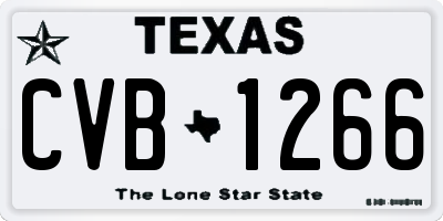 TX license plate CVB1266