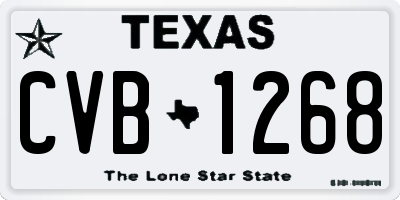 TX license plate CVB1268