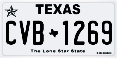 TX license plate CVB1269