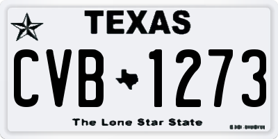 TX license plate CVB1273