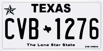 TX license plate CVB1276