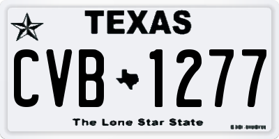 TX license plate CVB1277