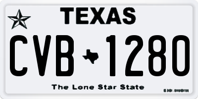 TX license plate CVB1280