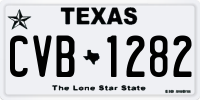 TX license plate CVB1282